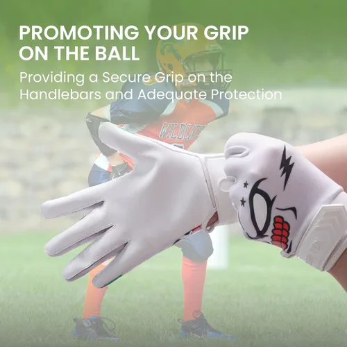 Vista 3 de Guantes de Fútbol Americano para Jóvenes y Adultos Pro 3.0 Mejorados Palma Ultra Adherente Receptores Silicona Flexible Alto Agarre Guantes