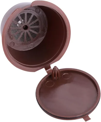 Vista 7 de K Cups reutilizables, juego de 5 filtros de café recargables con cuchara, cápsulas de café con filtro de malla integrado compatible con Nescafe
