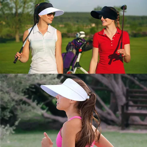 Vista 7 de 2 sombreros de ala ancha para mujer, con protección UV, para golf, playa, diseño de Corea