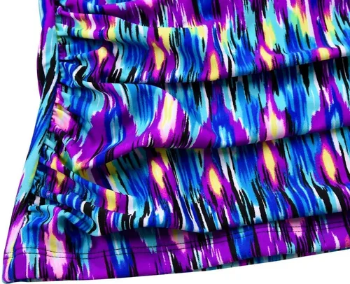 Vista 7 de Hilor Tankini para mujer con volantes fruncidos y cuello en V