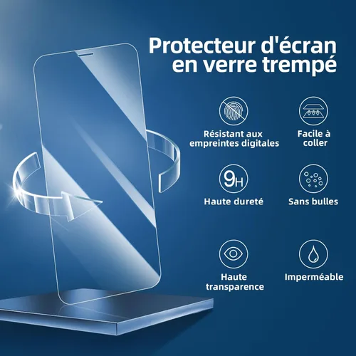Vista 16 de NEW'C Paquete de 3 protectores de pantalla de privacidad para iPhone Air/iPhone 17 Air (6.5 pulgadas), película de vidrio templado antiespía
