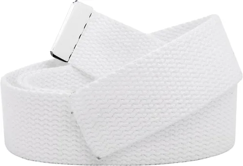 Vista 18 de Build A Belt Cinturón de lona militar, 1.25 pulgadas de ancho, beige, unisex para adultos
