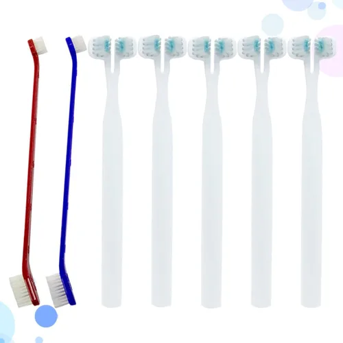 Vista 5 de 6pcs PET cepillo de dientes doble cabeza herramienta de limpieza