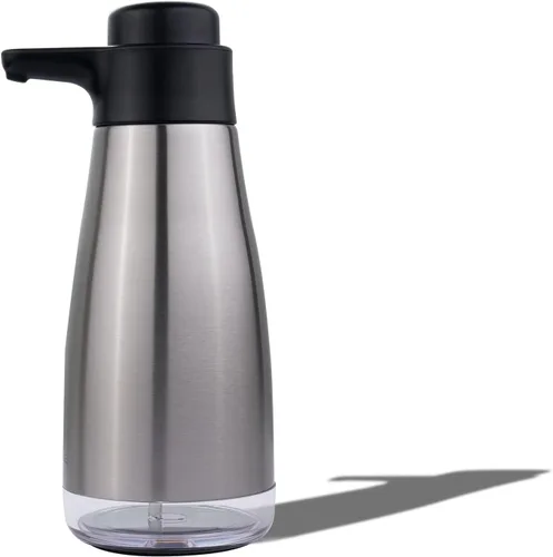 Vista 7 de AIKE Dispensador de jabón líquido de 15 onzas líquidas para platos y jabón de manos, negro mate Easy Push Durable Pump, No-Slip Base with Clear