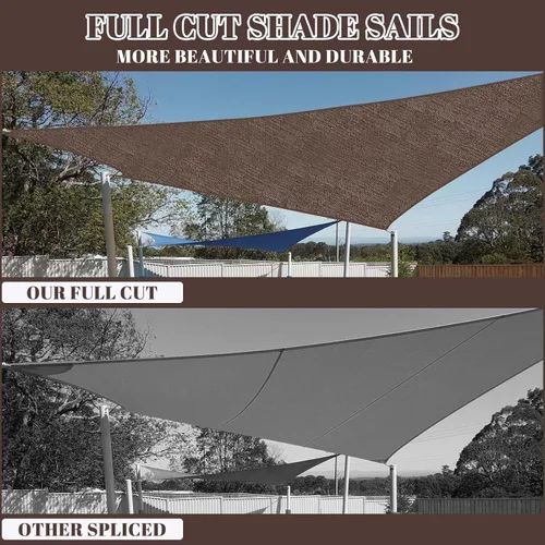 Vista 5 de Cool Area Toldo tipo vela de 6.5 x 10 pies, color marrón