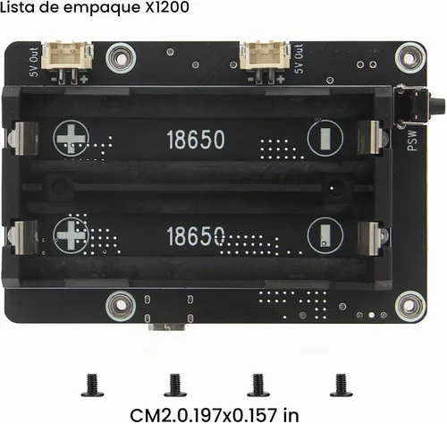 Vista 6 de Geekworm X1200 5V UPS HAT Junta de Expansión para Raspberry Pi 5
