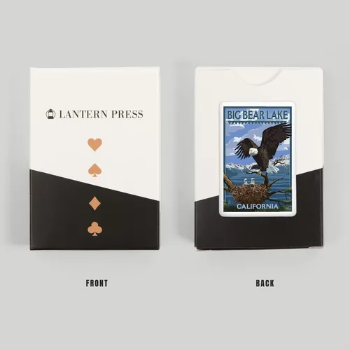 Vista 8 de Lantern Press Big Bear Lake, California, Águila calva y pollitos (52 cartas de juego de tamaño póquer, con comodines)
