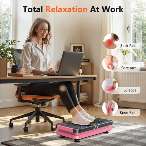 Vista 4 de AXV Vibration Plate Exercise Machine Fitness Platform Body Vibrating Board ARK.ROSA