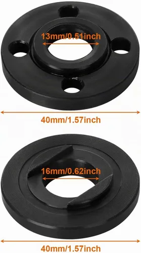Vista 3 de 12 tuercas de brida para amoladora angular de 5/8 pulgadas a 11, apto para todos los 4-1/2 pulgadas con 2 llaves, repuesto de brida de amoladora