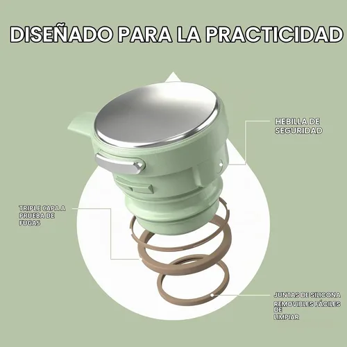 Vista 4 de IDEUS Jarra térmica para café 68oz (2,000ml), Jarra de acero inoxidable de doble pared aislada al vacío, Jarra de agua, servidor de café