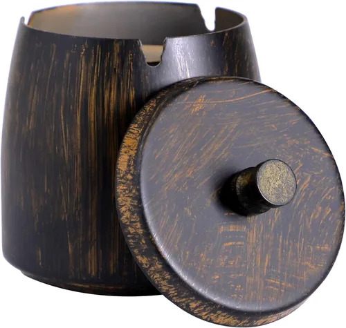 Vista 10 de Cenicero pequeño para exteriores con tapa para cigarrillos, cenicero de acero inoxidable sin humo, ceniceros a prueba de olores y viento para patio