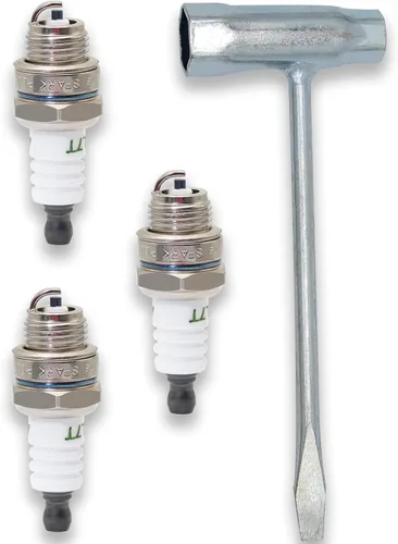 Vista 8 de 4 bujías F7TC GX120 GX160 GX200 GX240 GX270 GX340 GX390 Bujías con llave para generador de motor de 4 tiempos, cortacésped, motosierra, tractor