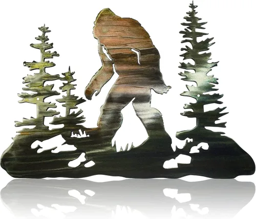 Vista 9 de Demissle Bigfoot Sasquatch Regalo Decoración Bigfoot Arte de Pared Big Foot Letrero Regalo para Hombres 15.7 x 11 Pulgadas Letrero de Metal