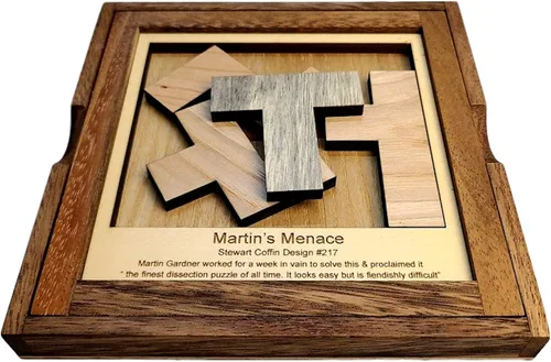 Vista 3 de Rompecabezas de madera Martin's Menace - Desafiante rompecabezas para adolescentes y adultos, fabricado en Estados Unidos