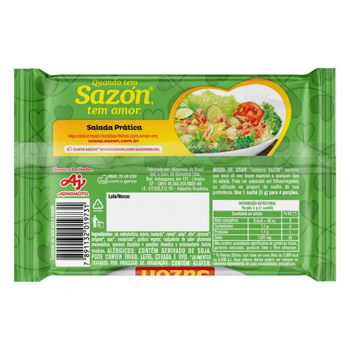 Vista 4 de Ajinomoto General condimento Sazon / ensalada / 2.12 oz (12 x 0.18 oz) / SAZON / salada