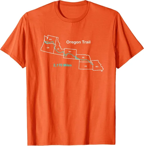 Vista 69 de Route Map of The Oregon National Historic Trail T-Shirt Asphalt Grey