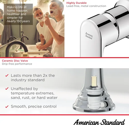 Vista 2 de American Standard 7061104.002 Aspirations - Grifo de baño monomando, 1.2 GPM, cromado