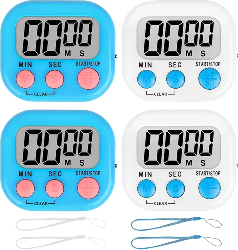 Vista 24 de ZILLEEN Temporizador de aula para niños y profesores, paquete de 2 temporizadores digitales, blanco y negro