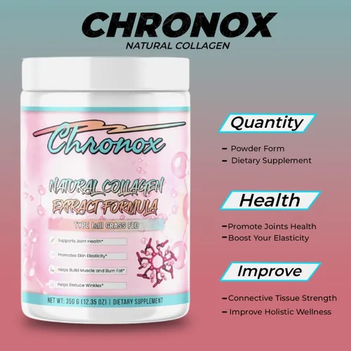 Vista 3 de Chronox Suplemento dietético en polvo de péptidos de colágeno hidrolizados naturales - I&III proteína alimentada con pasto en polvo - el mejor