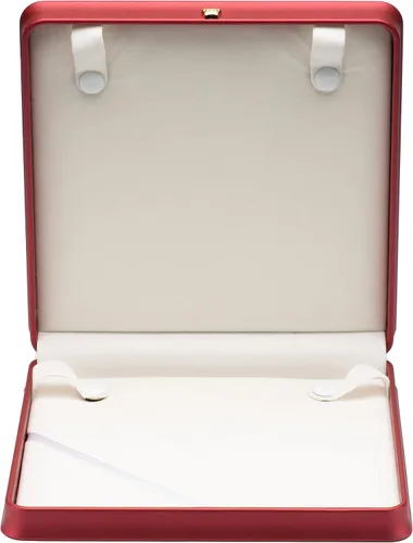 Vista 2 de Cadena larga de perlas PU collar caja de regalo vitrina soporte de almacenamiento (rojo)