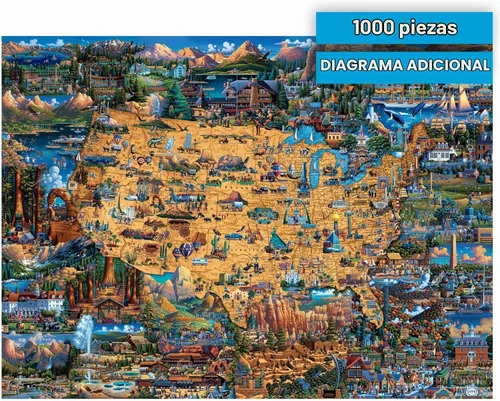 Vista 6 de Buffalo Games - Mapa de los parques nacionales de Eric Dowdle