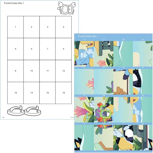 Vista 4 de Trends International - Paquete de rompecabezas de calcomanías Bluey Bandit and Chilli Adventures - 12 rompecabezas, 4 tableros - Multicolor
