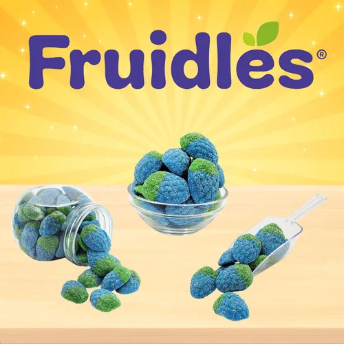 Vista 3 de Fruidles Sour Wild - Caramelos de gomitas de frambuesa, suaves y masticables, sin grasa (1 libra)