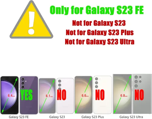 Vista 2 de Compatible con Samsung Galaxy S23 FE - Funda tipo cartera con bloqueo RFID, ranuras para tarjetas, cierre magnético, funda protectora de piel