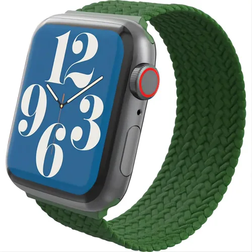 Vista 11 de ZAGG Gear4 - Correa elástica trenzada Solo Loop - SM - Verde bosque - Compatible con Apple Watch de 1.496 pulgadas, 1.575 pulgadas, 1.614 pulgadas