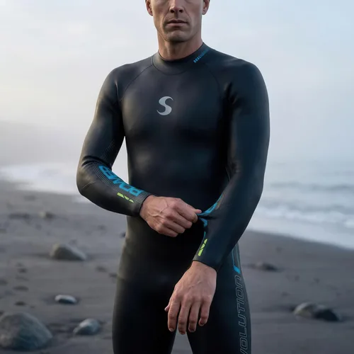 Vista 8 de Synergy Men's Volution 3/2mm Triathlon Wetsuit - Full Sleeve Open Water