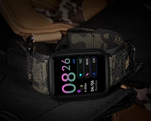 Vista 2 de Hemsut - Correa de reloj compatible con Amazfit, correa deportiva de nailon resistente de camuflaje con diseño de bucle tejido para Amazfit GTS 4/4