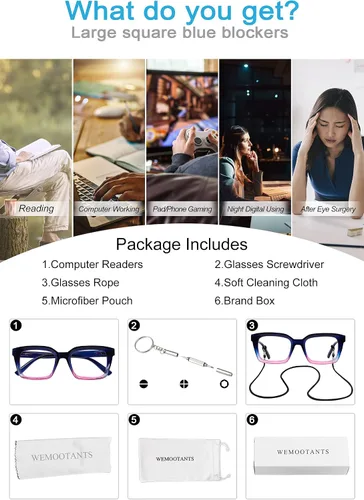 Vista 19 de Lightweight Reading Glasses Men Women Square Spring Hinges Readers 1.00 1.25 1.50 1.75 2.00 2.25 2.50 2.75 3.00