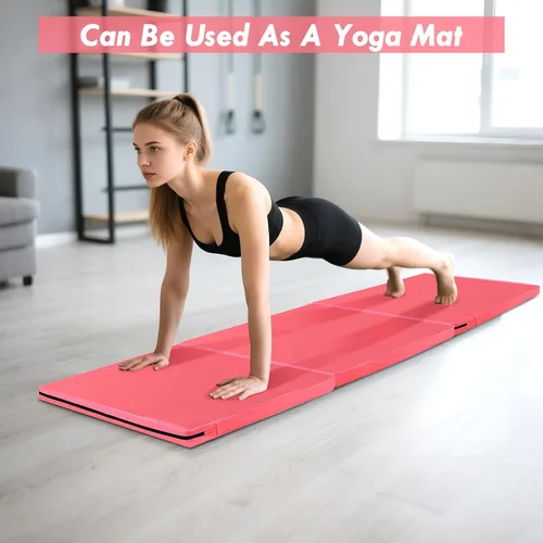 Vista 6 de Tapete de gimnasia plegable de 6 x 2 pies, tapete de yoga de espuma de alta densidad de 2 pulgadas de grosor, antideslizante, para entrenamientos