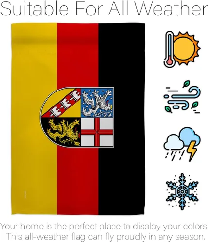 Vista 6 de Americana Home & Garden Bandera de jardín de Saarland, Estados de Alemania, territorio de Europa Central, historia antigua, país, área particular