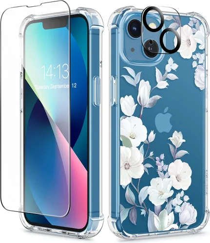 Vista 131 de GVIEWIN - Funda para iPhone 11 con protector de pantalla + protector de lente de cámara, cubierta protectora transparente suave de poliuretano
