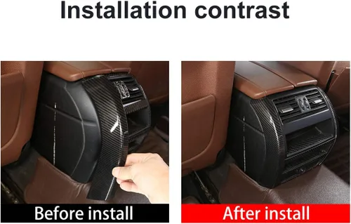 Vista 2 de YIWANG ABS fila trasera aire acondicionado salida lado decoración tiras ajuste 2 unids para BMW Serie 5 F10 520 525 2011-2017 Auto Accesorios