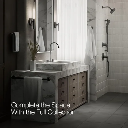 Vista 9 de Kohler 77966-BL Components - Caño para grifo de lavabo con diseño de cinta, 1.2 gpm, color negro mate