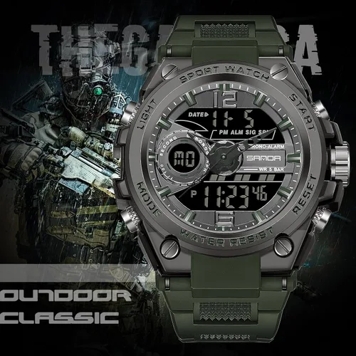 Vista 2 de FORSINING Relojes militares para hombre, reloj deportivo resistente al agua, analógico, digital, reloj deportivo táctico electrónico, relojes