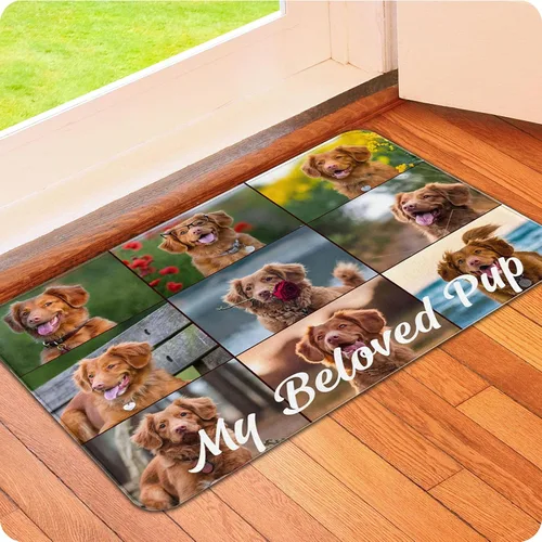 Vista 17 de Tapete personalizado para puerta con imagen, logotipo, nombre, texto, antideslizante, lavable, rectangular, personalizable con estampado, tapete