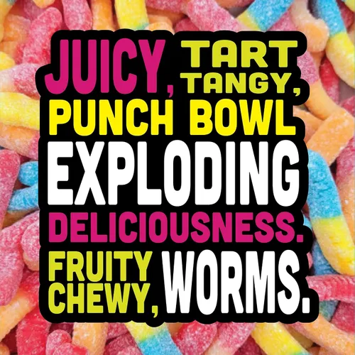 Vista 5 de Trolli Sour Brite Crawlers, caramelos, ponche de frutas, agridulce, gusanos gomosos, 7.2 onzas