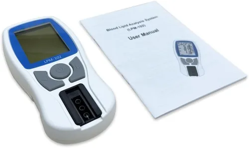 Vista 5 de Medidor de colesterol Medidor de prueba de colesterol Medidor de prueba de lípidos Kit de prueba de colesterol analizador + 5 tiras