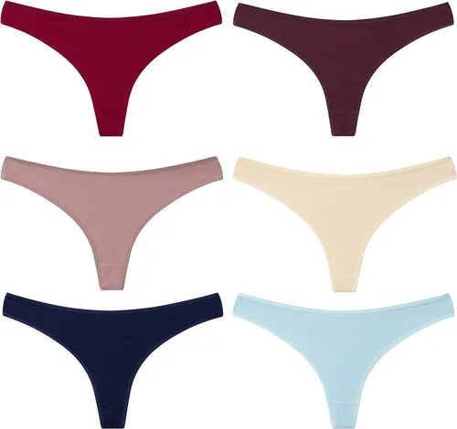 Vista 2 de Elacucos - Juego de 6 tangas de algodón transpirables para mujer