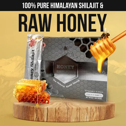Vista 5 de Ashraf Naturals Honey Shilajit - Miel prémium mejora tu energía natural Shilajit mezcla con extractos de hierbas y soporte de vitalidad, 15 sobres x