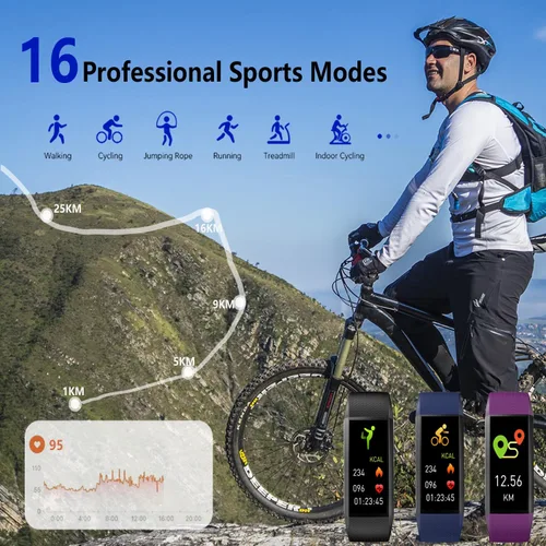 Vista 3 de Fitness Tracker with Heart Rate Monitor, Activity Tracker Pedometer with Calorie Counter, Sleep Monitor, Smart Watch with IP68 Waterproof Sports