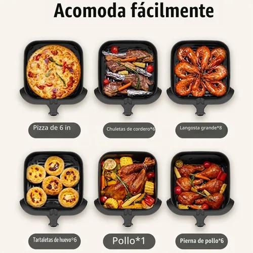 Vista 5 de Beelicious - Freidora de aire de 10 litros, freidora de aire 8 en uno de 10 cuartos de galón, con ventana de visión, recordatorio de agitación