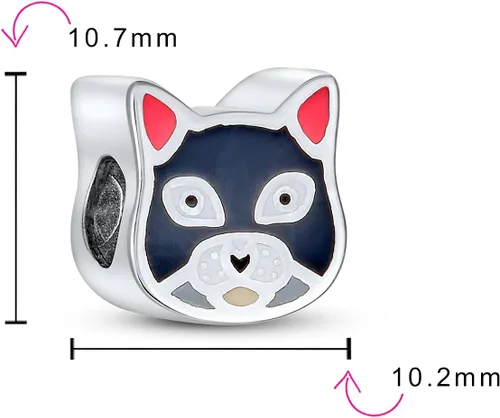 Vista 3 de Gatito Pet Animal Lover Corazón rojo diciendo palabras I Love My Cat colgante Charm Bead para mujeres para adolescentes plata de ley 925 se adapta a