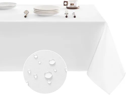 Vista 12 de Veblandy Mantel rectangular impermeable, a prueba de derrames y sin arrugas, de tela lavable, para decoración de mesa de cocina y comedor, funda
