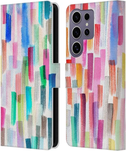 Vista 230 de Head Case Designs Officially Licensed Ninola Brushstrokes Multi Colorful Leather Wallet Case Compatible with Samsung Galaxy A07 4G