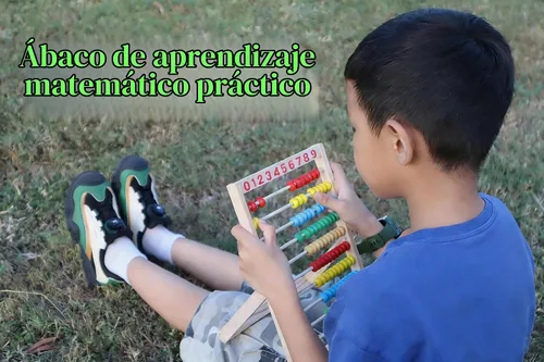 Vista 3 de MAGIKON Marco de números de madera para contar, ábaco de 10 filas para niños que aprenden matemáticas (11-1/2 pulgadas) Wood, 11.5in, 10 rows, 100
