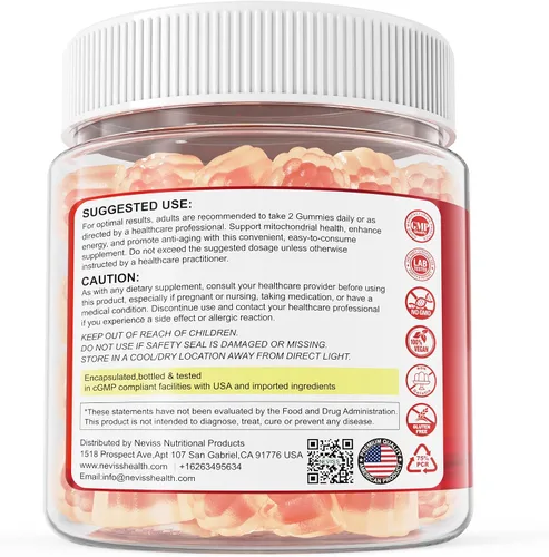 Vista 8 de Gomitas de urolitina A para longevidad y energía muscular, suplemento liposomal de urolitina A+ de 1000 mg con NAD+, CoQ10, resveratrol